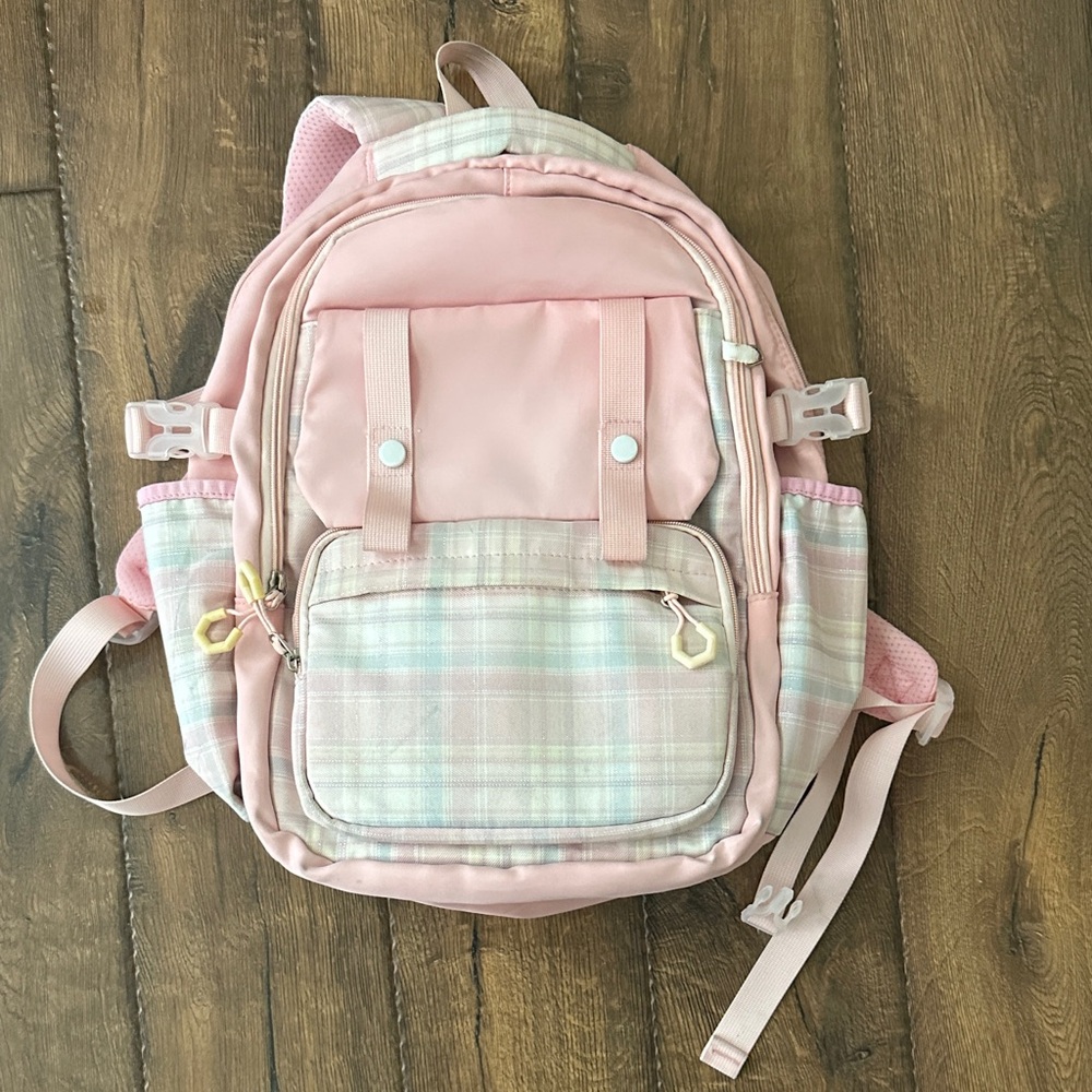Pink Plaid Kids Backpack